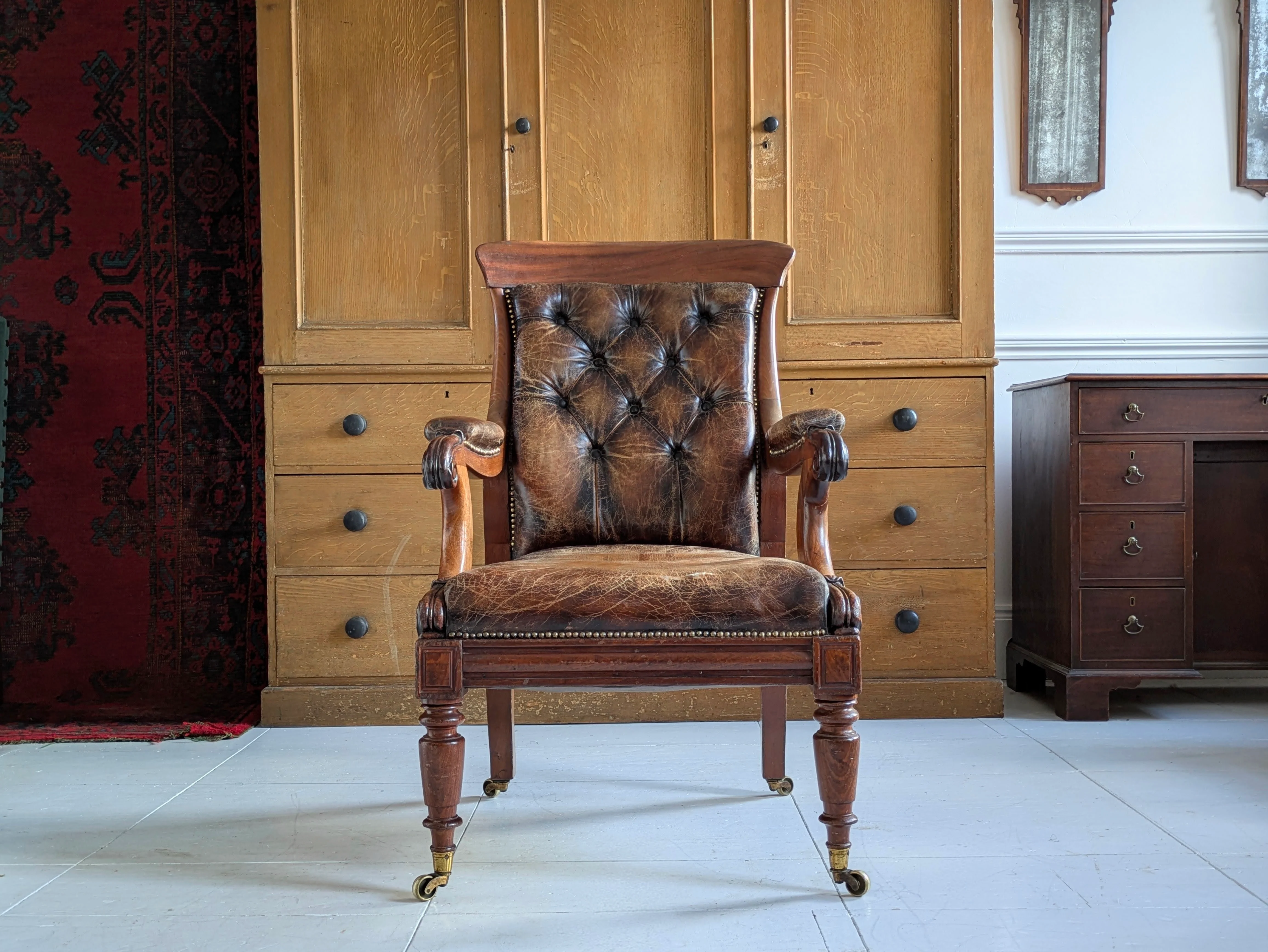 William IV Mahogany Library Armchair